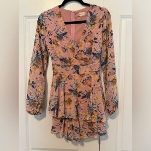 Altar'd State || Long Sleeve Floral Romper size M